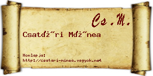 Csatári Mínea névjegykártya